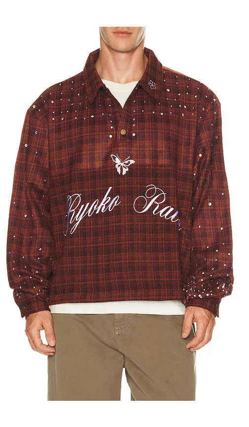 Pullover Rhinestone Flannel by Ryoko Rain