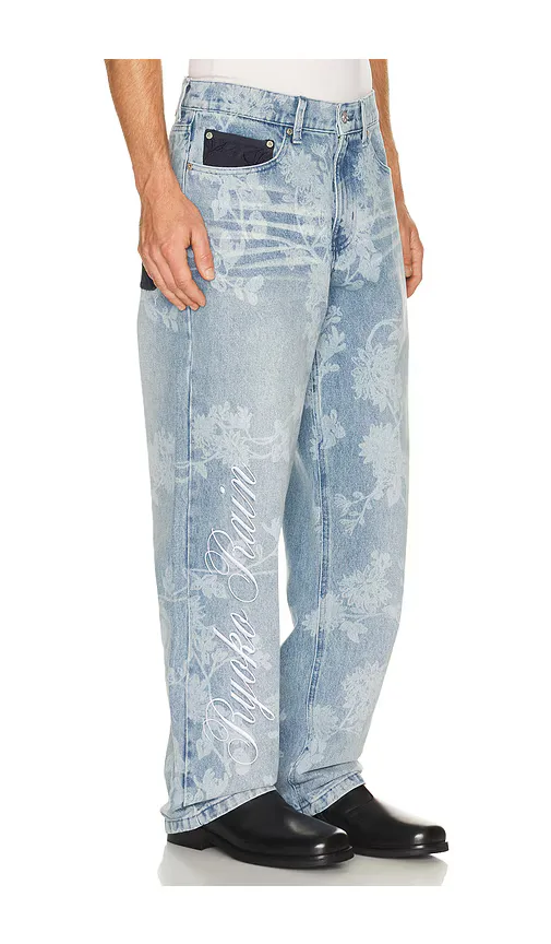 Laser Engraved Floral Jeans by Ryoko Rain