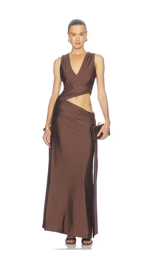 Mazini Deep Plunge Maxi Dress