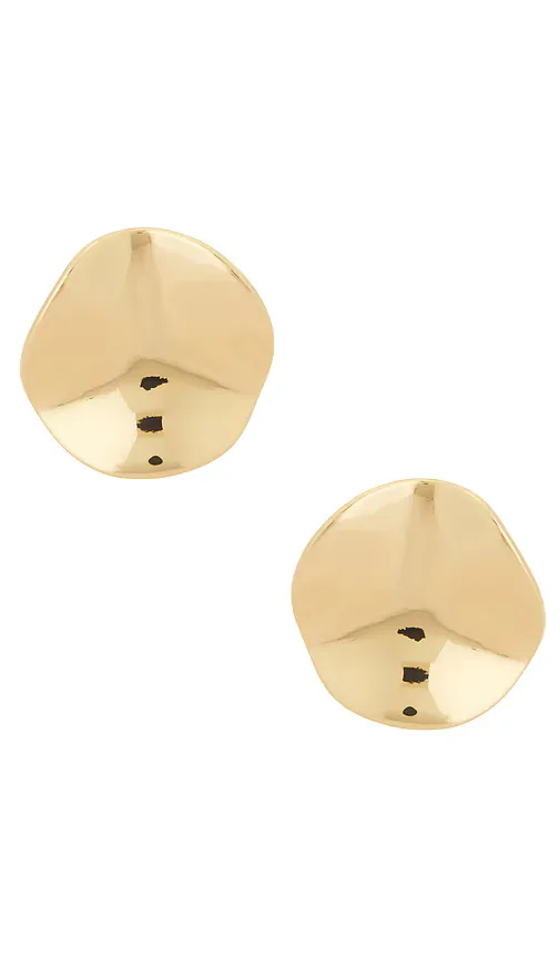 Molten Disc Stud Earrings