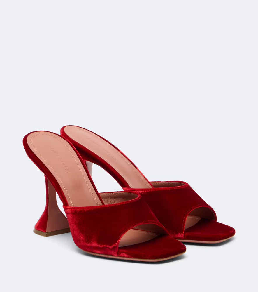 Lupita Velvet Mules by Amina Muaddi