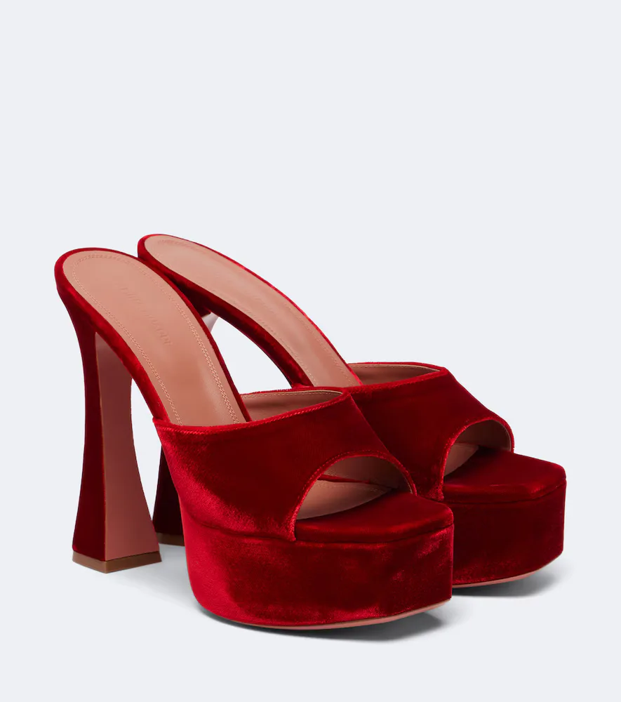 Dalida Velvet Mules by Amina Muaddi