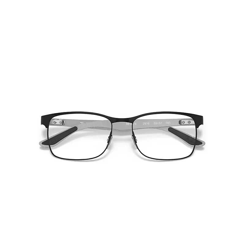 Rb8416 Optics Eyeglasses Black on Gunmetal Frame Clear Lenses Polarized by Ray-Ban