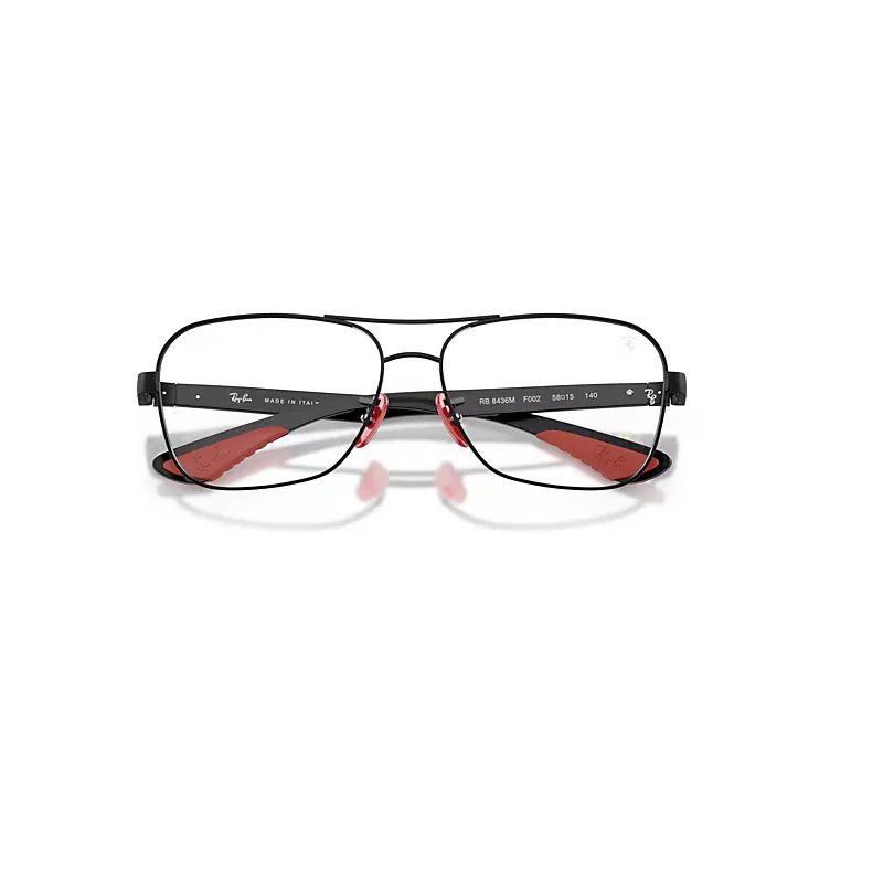 Rb8436m Optics Scuderia Ferrari Collection Eyeglasses Dark Carbon Frame Clear Lenses Polarized by Ray-Ban