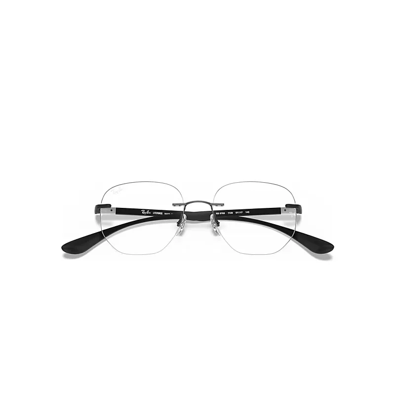 Rb8766 Optics Eyeglasses Sand Black Frame Clear Lenses by Ray-Ban