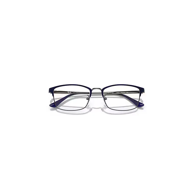 Rb8772d Optics Titanium Eyeglasses Dark Blue on Gunmetal Frame Clear Lenses Polarized by Ray-Ban