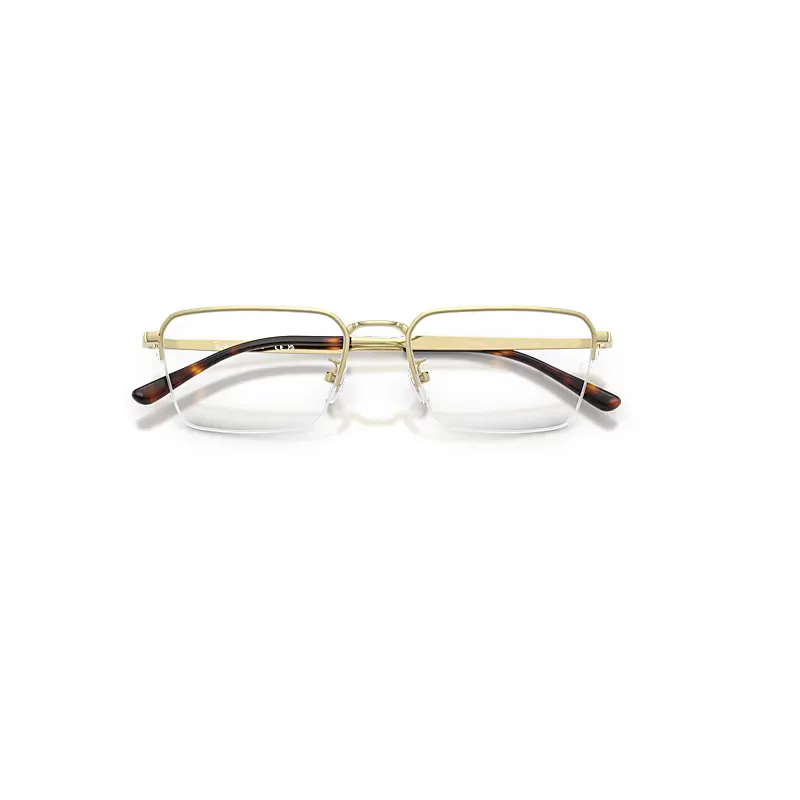 Rb8785d Titanium Optics Eyeglasses Pale Gold Frame Transparent Lenses Polarized by Ray-Ban