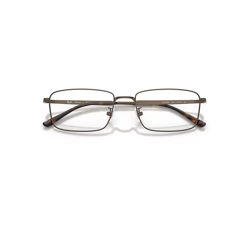 Rb8786d Titanium Optics Eyeglasses Brown Frame Transparent Lenses Polarized by Ray-Ban