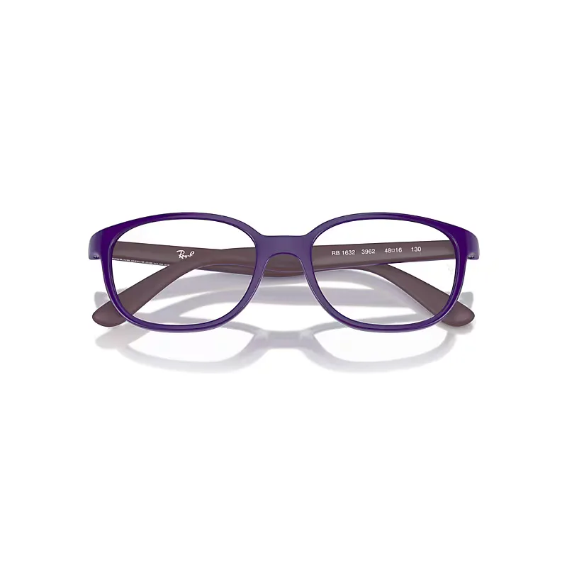 Rb1632 Optics Bio-Based Eyeglasses Violet on Bordeaux Frame Clear Lenses by Ray-Ban