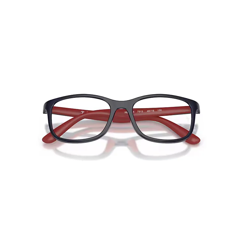 Rb1644 Optics Bio-Based Eyeglasses Blue on Rubber Red Frame Clear Lenses Polarized by Ray-Ban