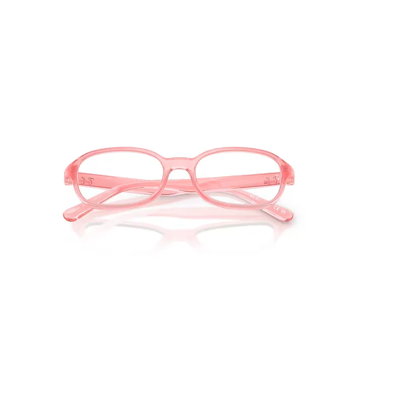 Rb1904 Optics Bio-Based Eyeglasses Transparent Light Pink Frame Clear Lenses Polarized by Ray-Ban