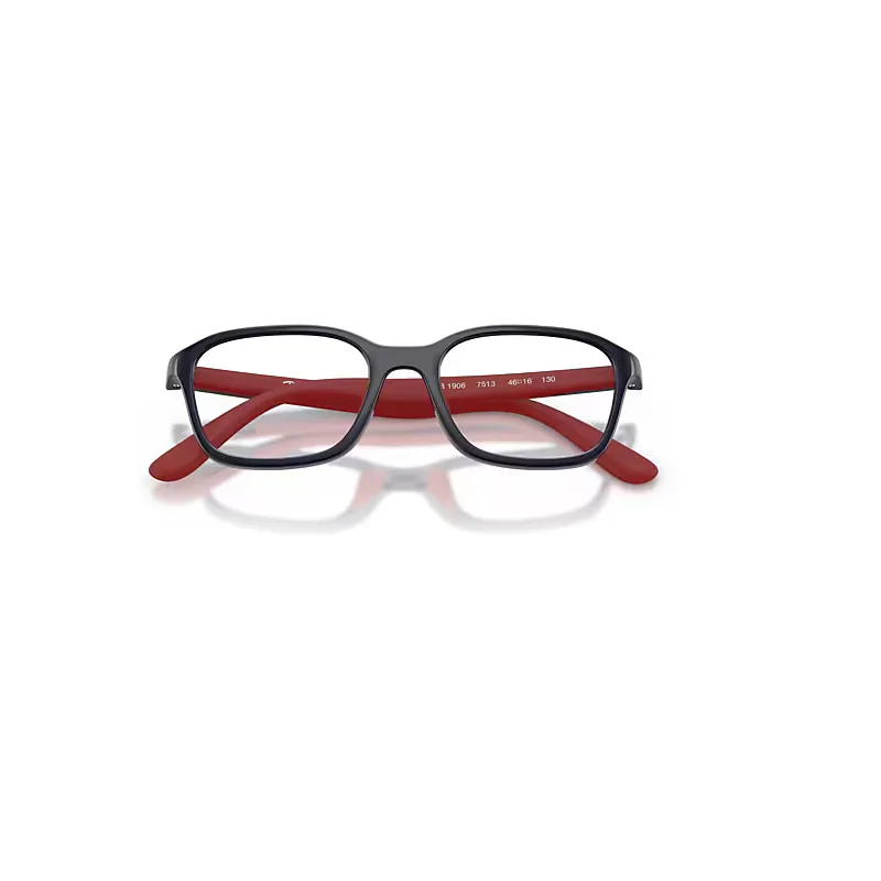 Rb1906 Optics Bio-Based Eyeglasses Blue/Rubber Red Frame Clear Lenses Polarized by Ray-Ban