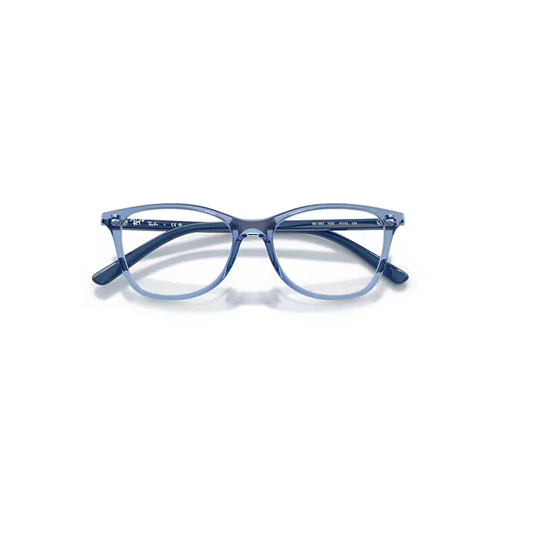 Rb1907 Optics Bio-Based Eyeglasses Blue Frame Clear Lenses Polarized by Ray-Ban