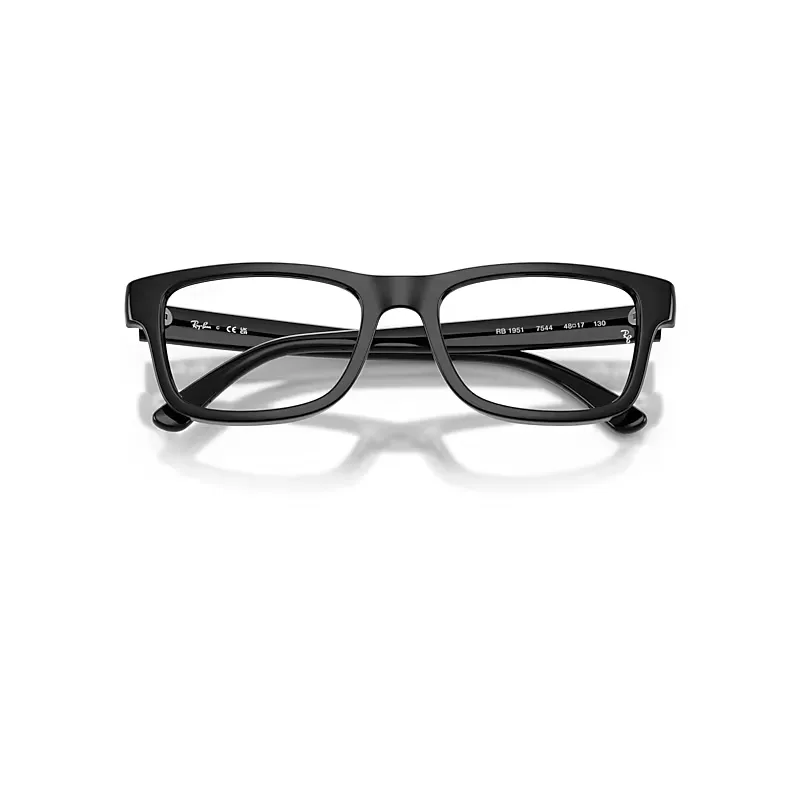 Rb1951 Optics Everflex Eyeglasses Black Frame Clear Lenses Polarized by Ray-Ban