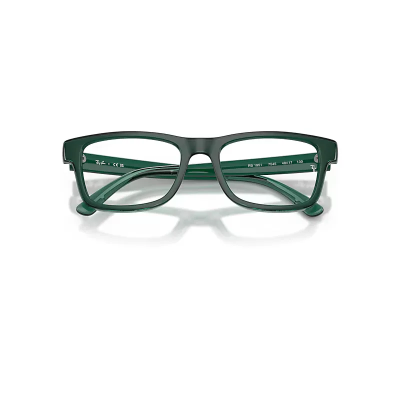 Rb1951 Optics Everflex Eyeglasses Green Frame Clear Lenses Polarized by Ray-Ban