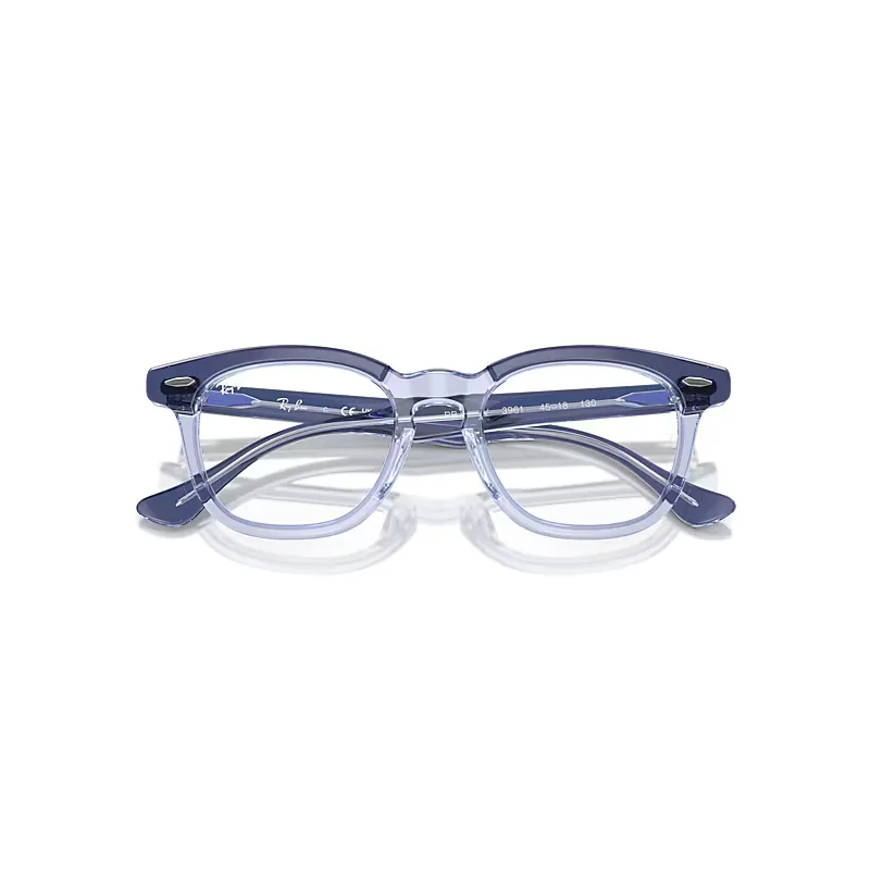 Rb9098v Optics Eyeglasses Top Violet on Transparent Violet Frame Clear Lenses Polarized by Ray-Ban