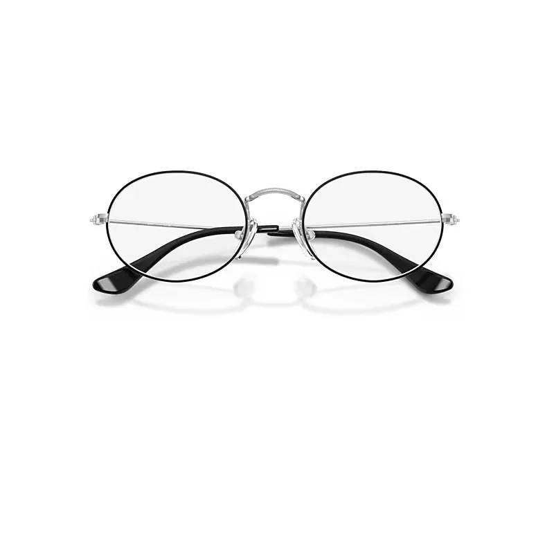 Oval Optics Eyeglasses Silver Frame Clear Lenses Polarized by Ray-Ban