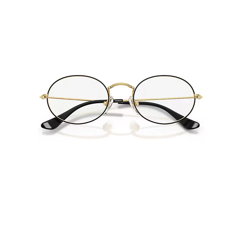 Oval Optics Eyeglasses Gold Frame Clear Lenses Polarized by Ray-Ban