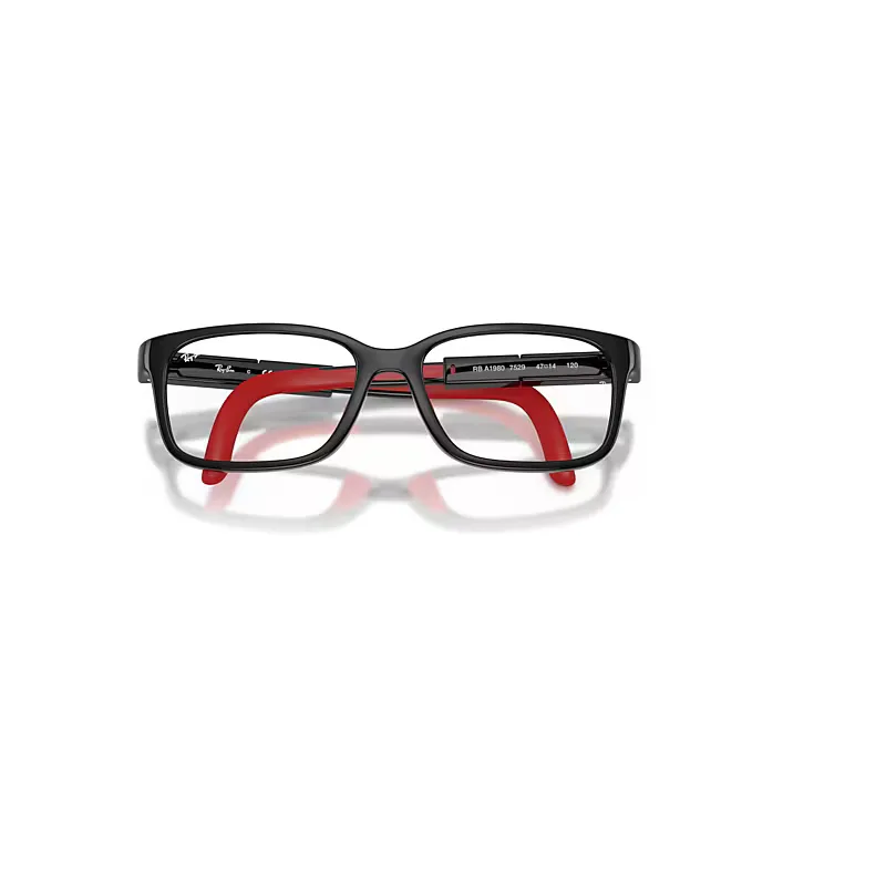 Rba1980 Optics Bio-Based Eyeglasses Black & Red Frame Clear Lenses Polarized by Ray-Ban