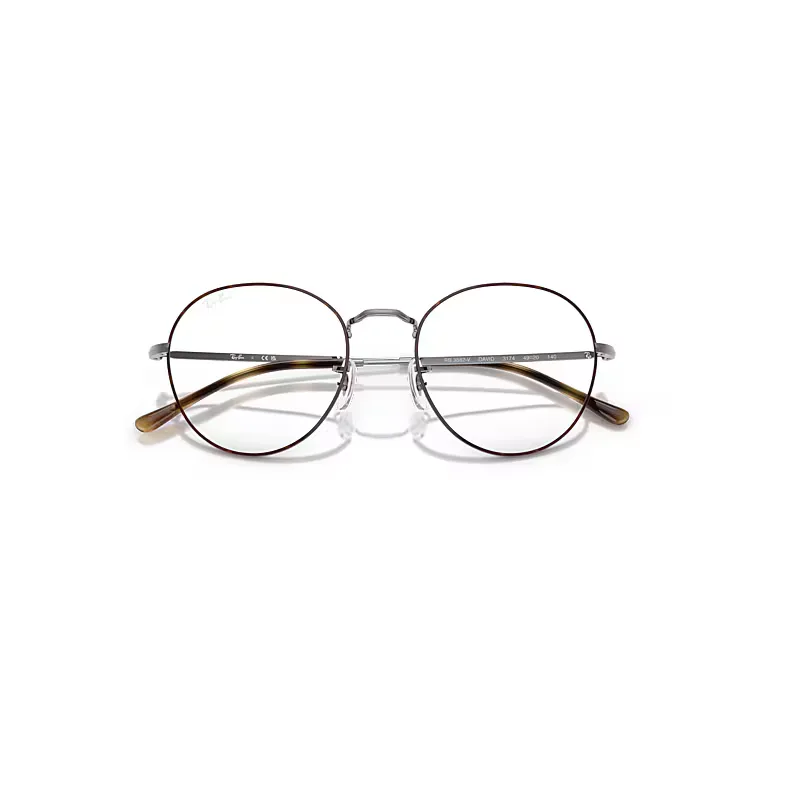 David Optics Eyeglasses Gunmetal Frame Clear Lenses Polarized by Ray-Ban