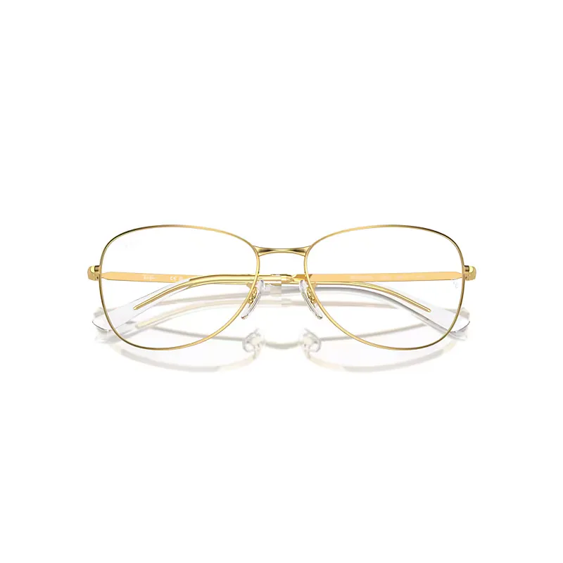 Rb3733v Optics Eyeglasses Arista Gold Frame Clear Lenses Polarized by Ray-Ban