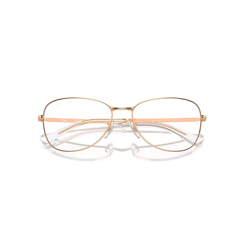 Rb3733v Optics Eyeglasses Rose Gold Frame Clear Lenses Polarized by Ray-Ban