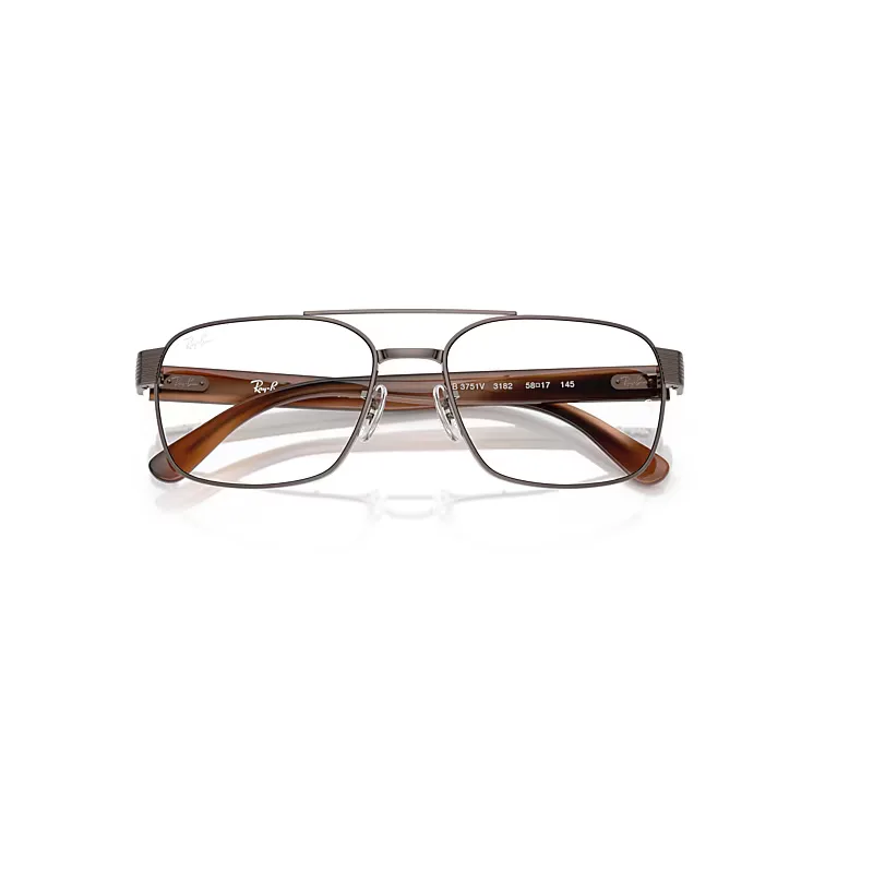 Rb3751v Optics Eyeglasses Havana Brown Frame Clear Lenses Polarized by Ray-Ban