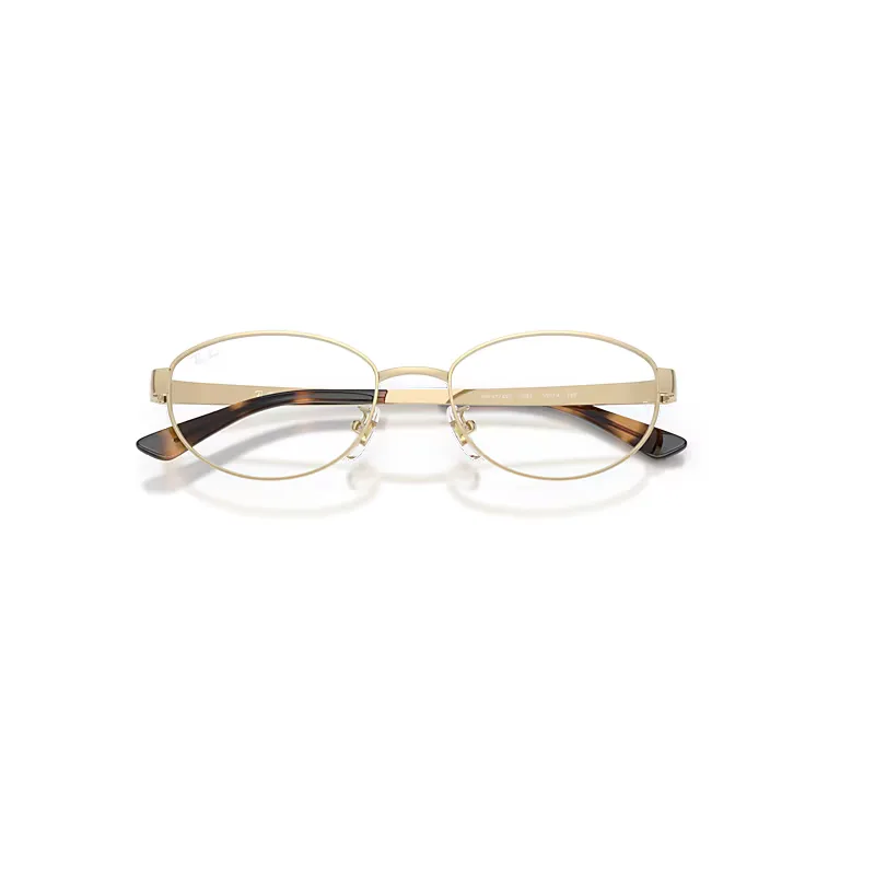 Rb3774d Optics Eyeglasses Light Gold Frame Clear Lenses Polarized by Ray-Ban