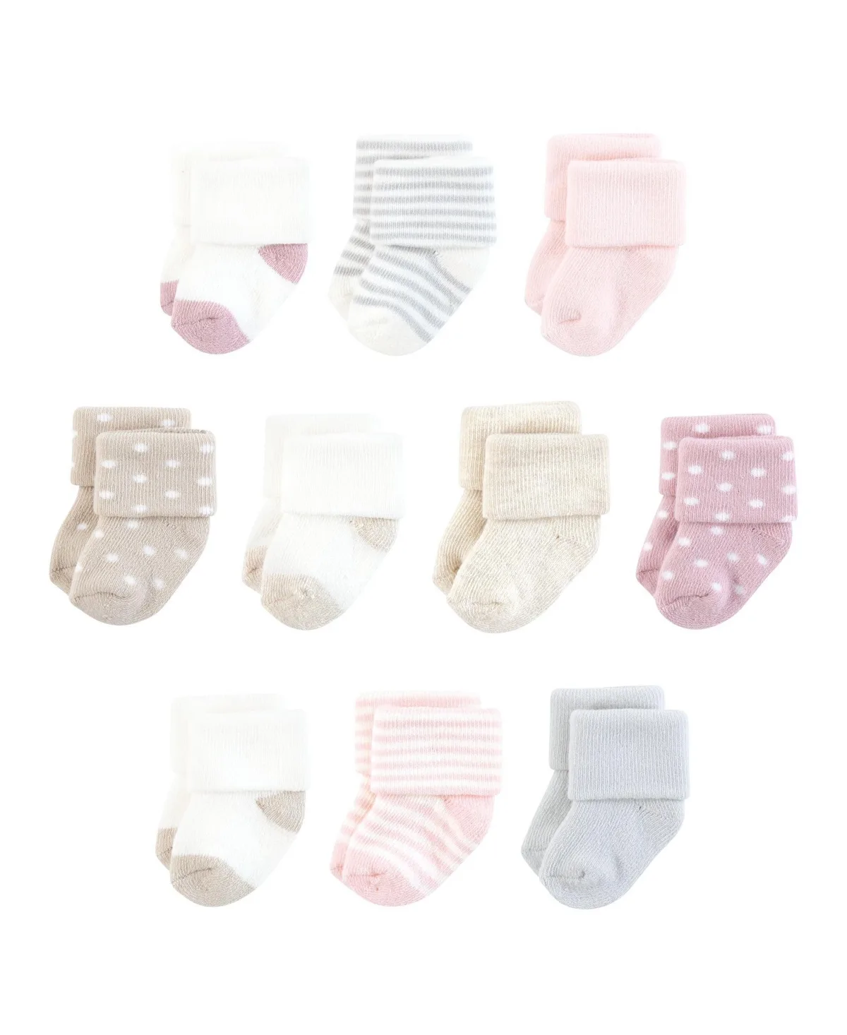 10Pk Natural Terry Socks by Touched By Nature