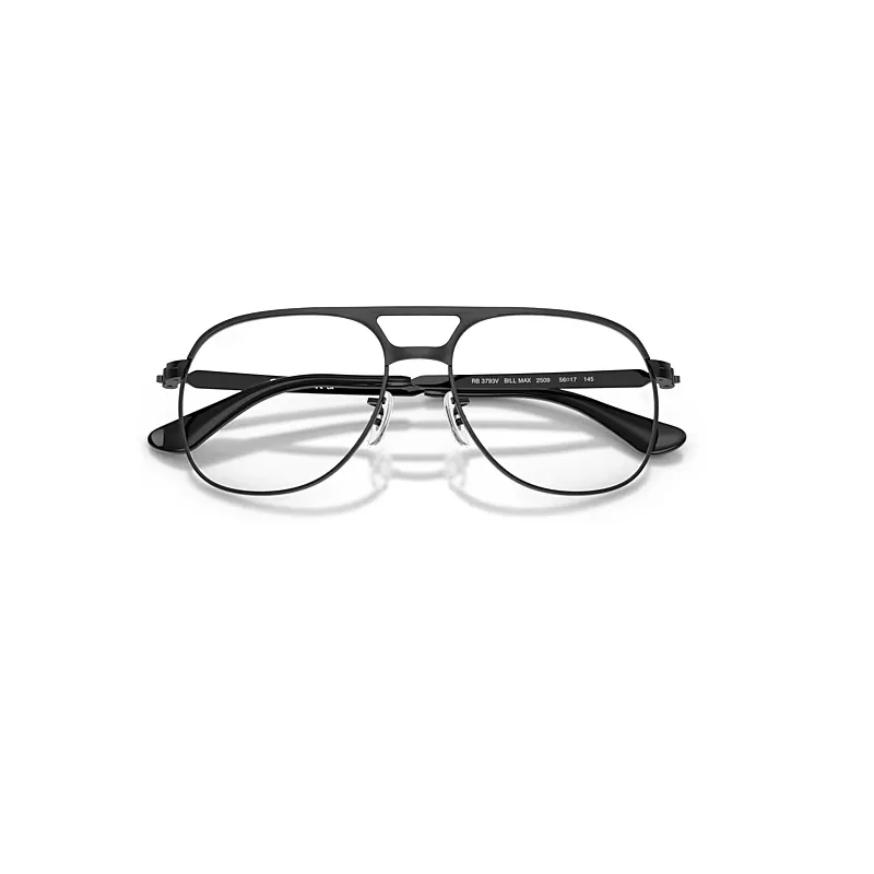 Bill Max Optics Eyeglasses Black Frame Transparent Lenses Polarized by Ray-Ban