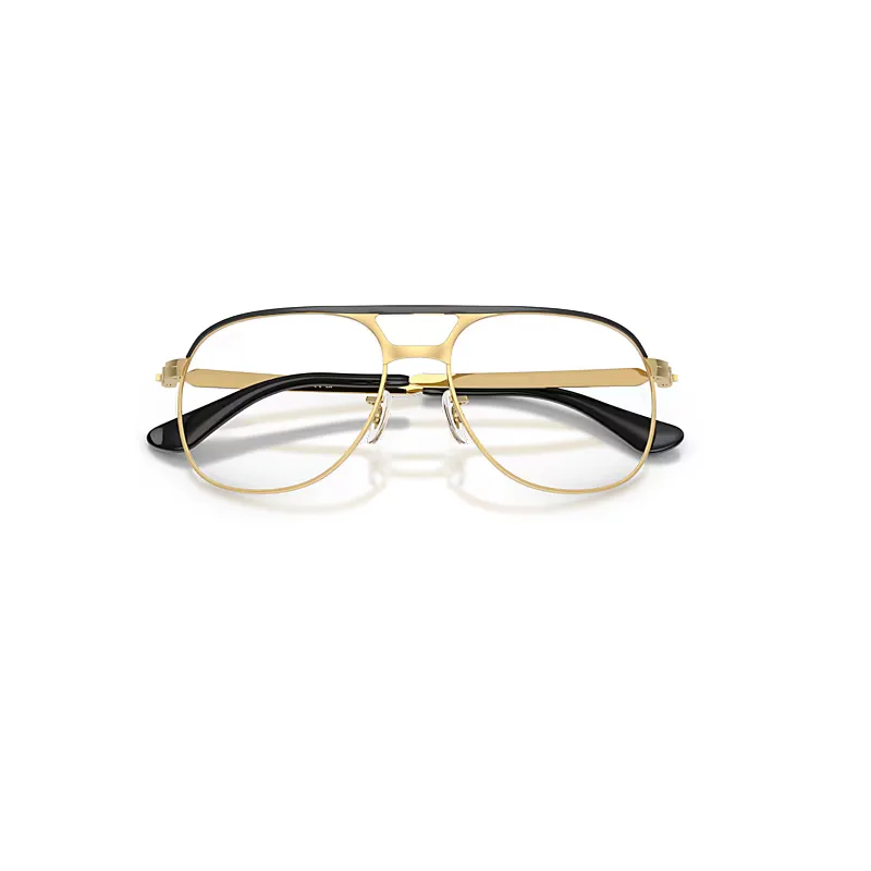 Bill Max Optics Eyeglasses Gold Frame Transparent Lenses Polarized by Ray-Ban