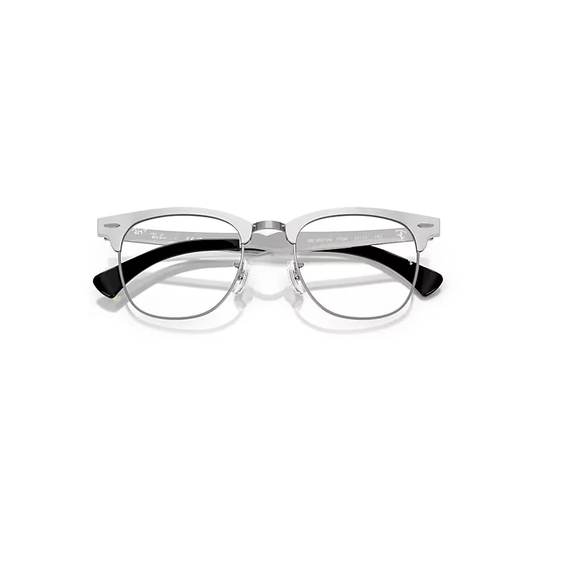 Rb3807vm Optics Scuderia Ferrari Collection Eyeglasses Brushed Silver Frame Clear Lenses Polarized by Ray-Ban