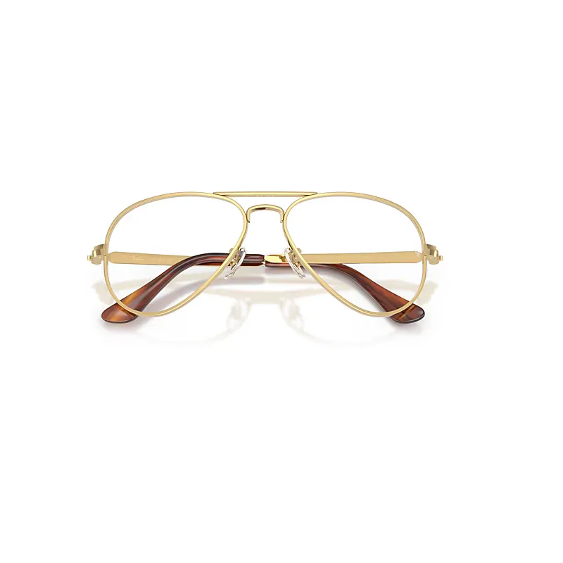 Aviator Max Optics Eyeglasses Arista Gold Frame Clear Lenses Polarized by Ray-Ban