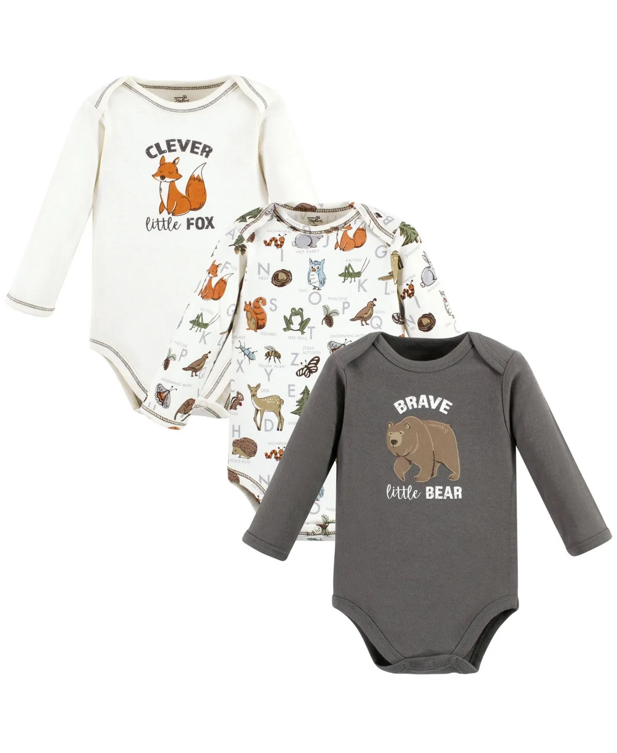Natural Cotton Long-Sleeve Bodysuits by Touched By Nature