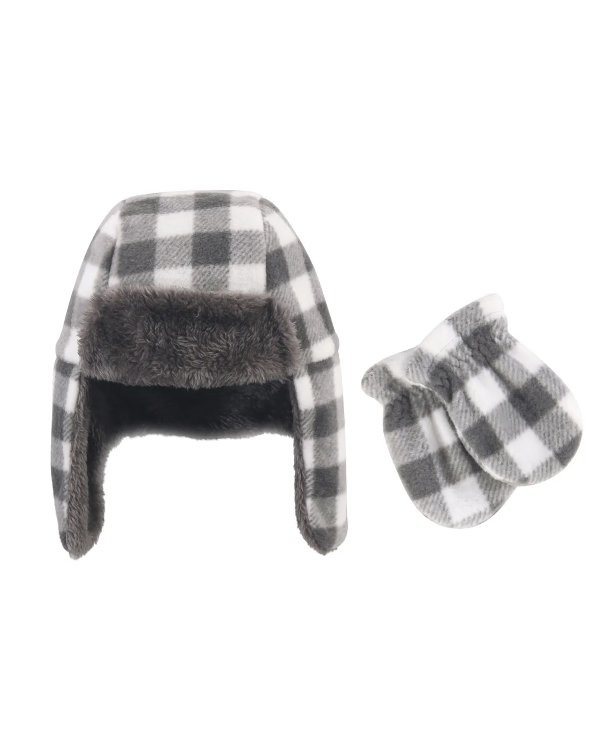 Fleece Ear-Flap Winter Hat and Matching Mitts by Hudson Baby