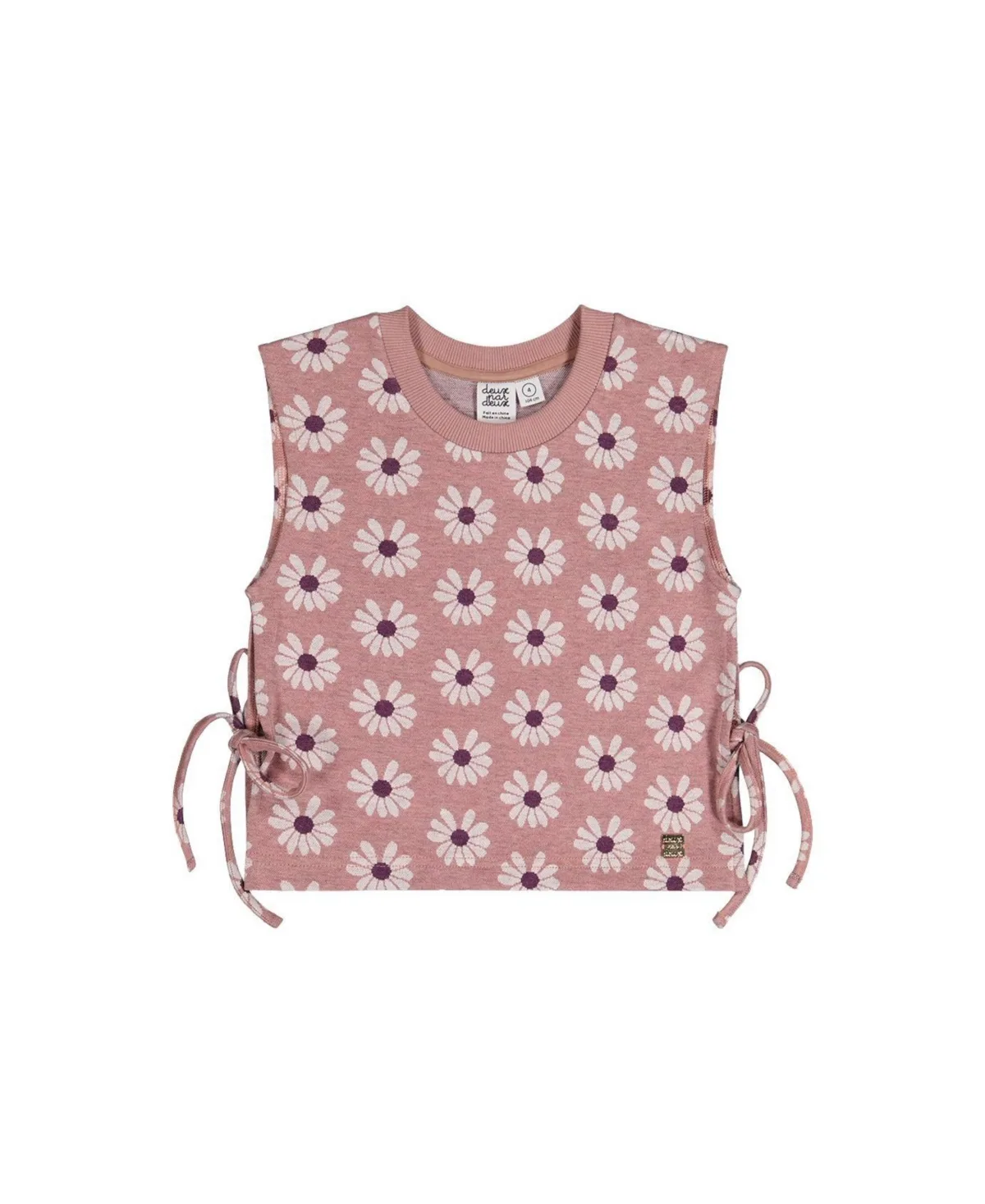 Jacquard Vest Printed Flowers by Deux Par Deux