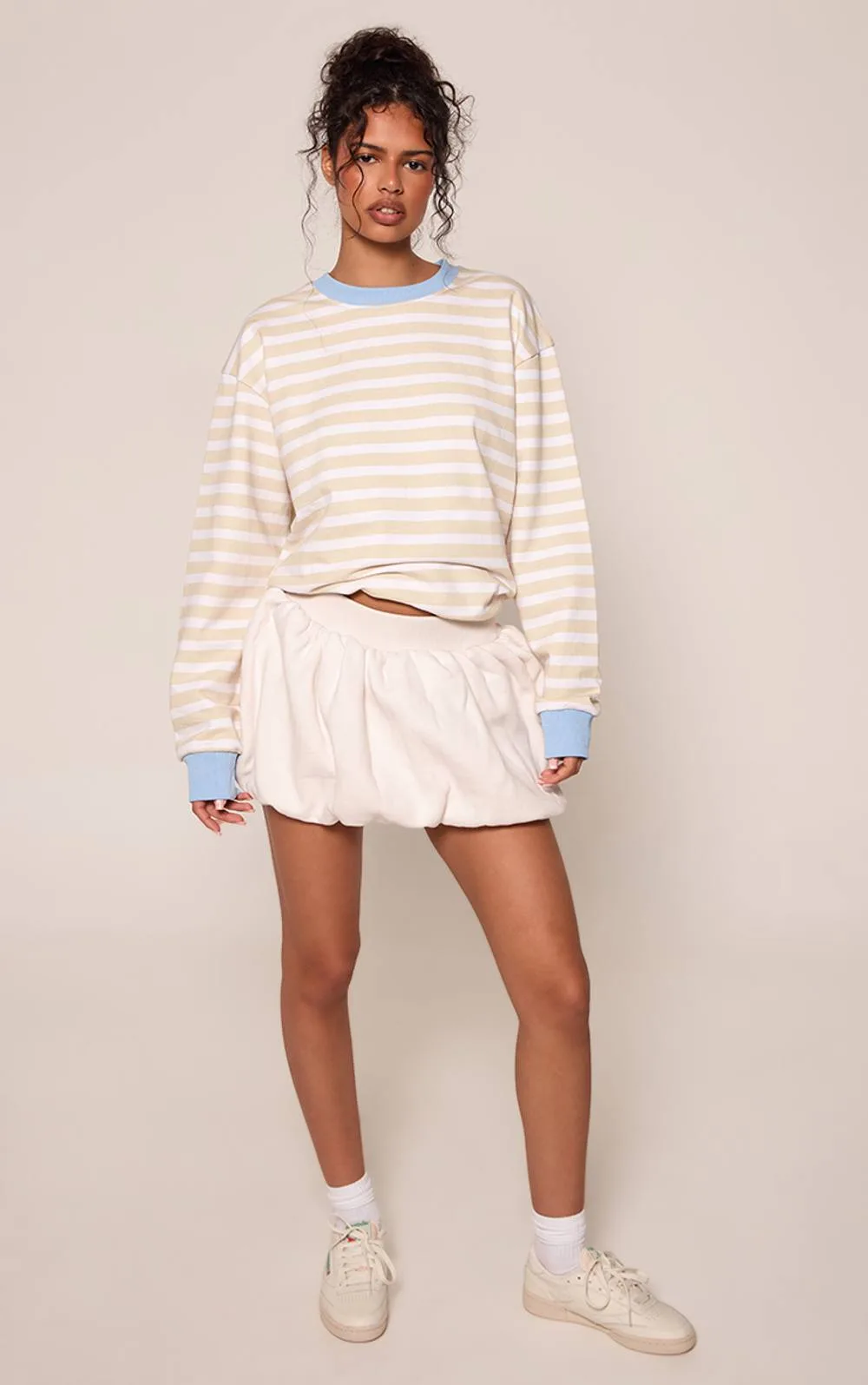 Fleece Back Sweat Puffball Mini Skort by PrettyLittleThing