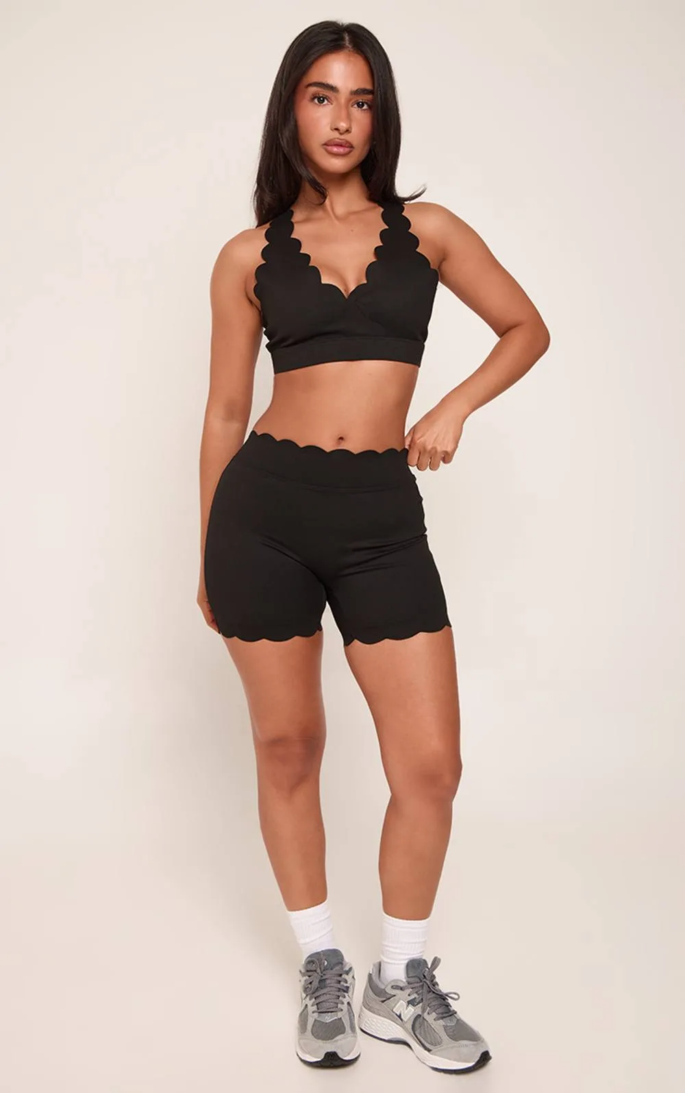 Sculpt Scalloped Edge Cycling Shorts by PrettyLittleThing