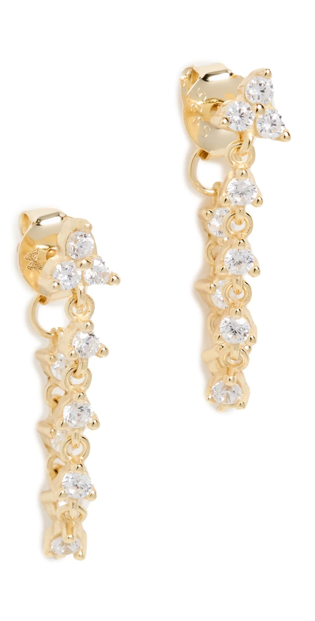 Trio Cluster Cz Front Back Drop Stud Earrings by By Adina Eden