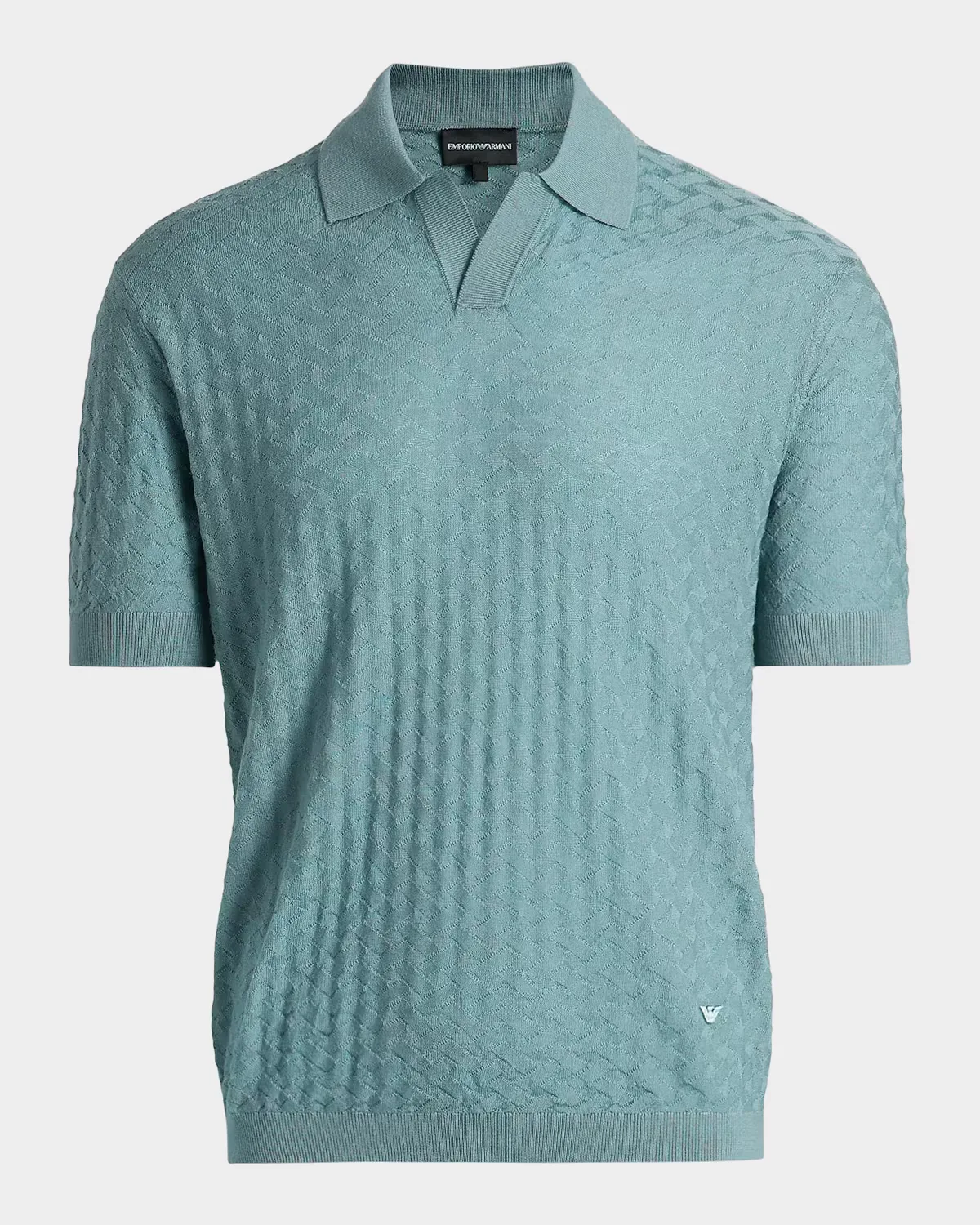 Tonal Basketweave Wool Sweater by Emporio Armani