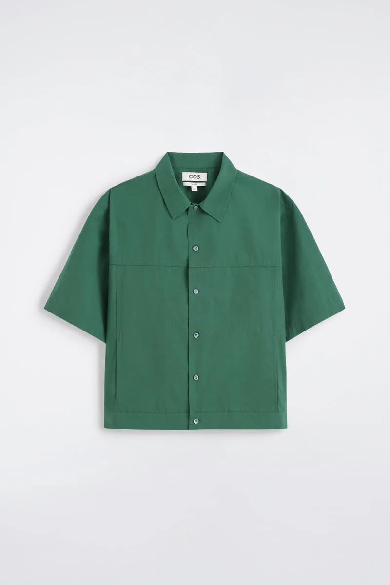 Boxy Cotton-Poplin Utility Shirt by COS