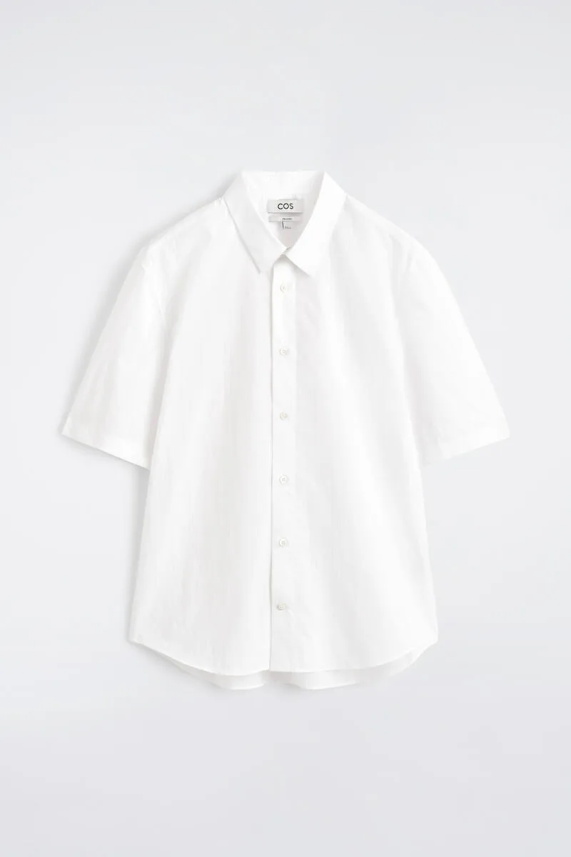 Relaxed Cotton Short-Sleeved Shirt