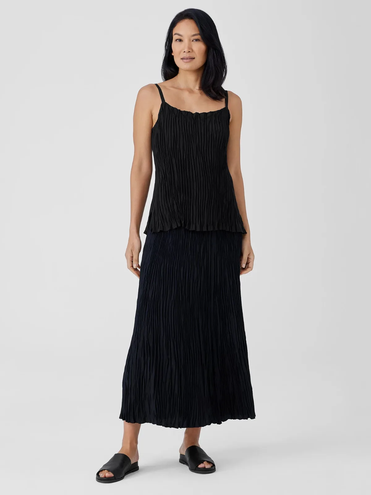 Crushed Silk Maxi Skirt by EILEEN FISHER