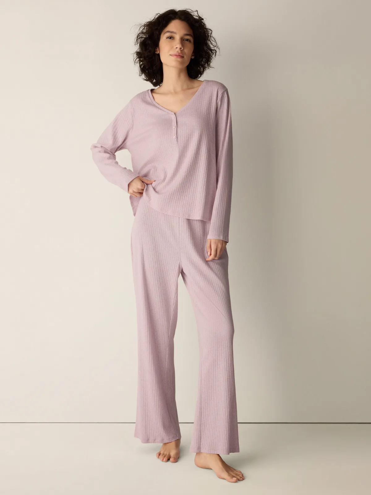 Organic Cotton Rib Straight Sleep Pant by EILEEN FISHER