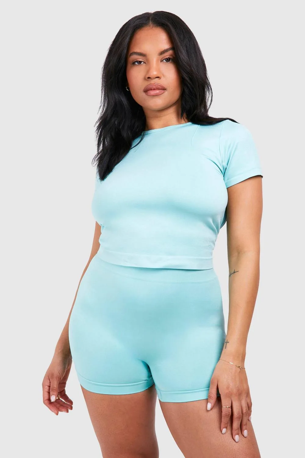 Supersoft Premium Seamless Seam Detail Open Back Top by boohoo