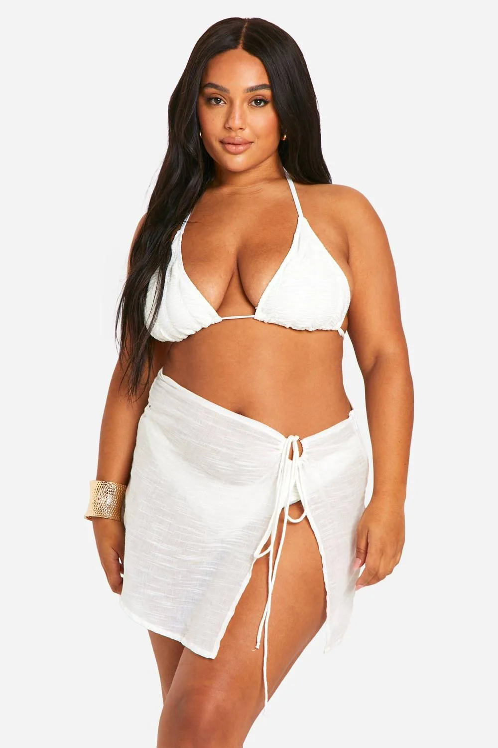 Ring Detail Mini Beach Skirt by boohoo