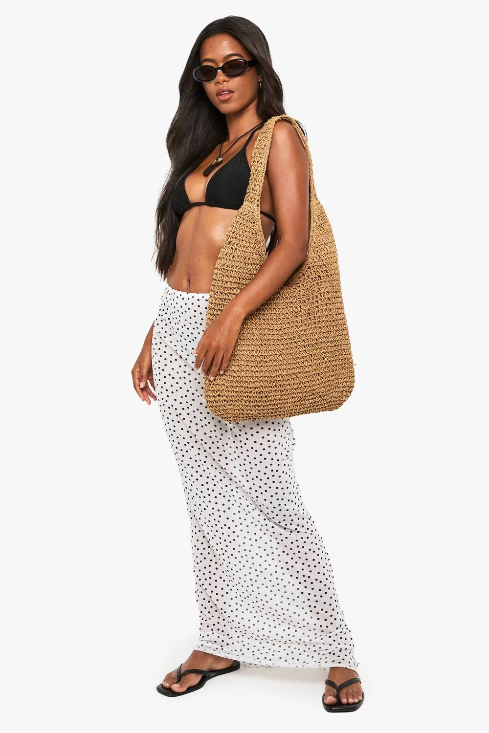Polka Maxi Beach Skirt by boohoo