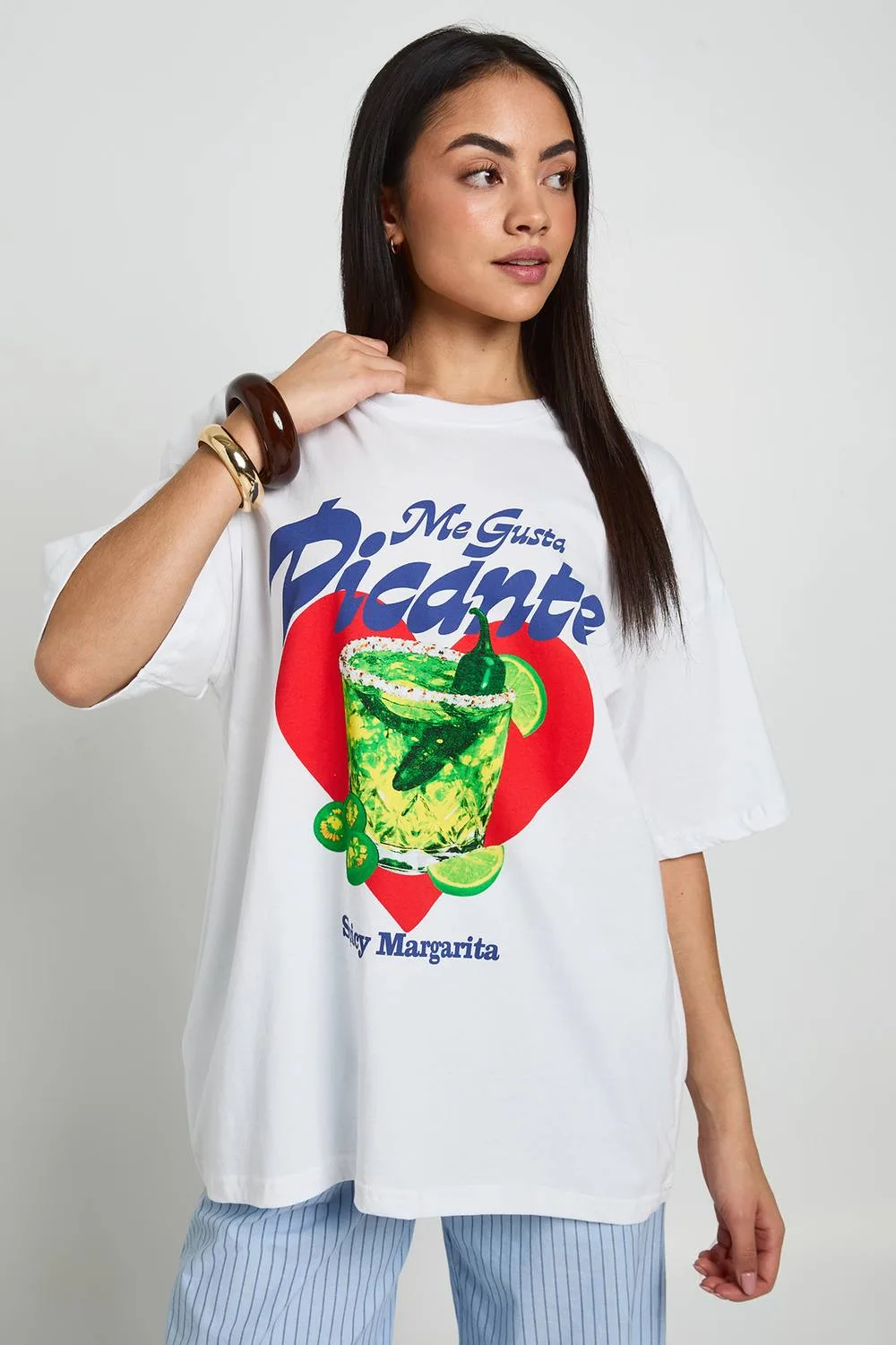 Picante Cocktail Printed T-Shirt by boohoo