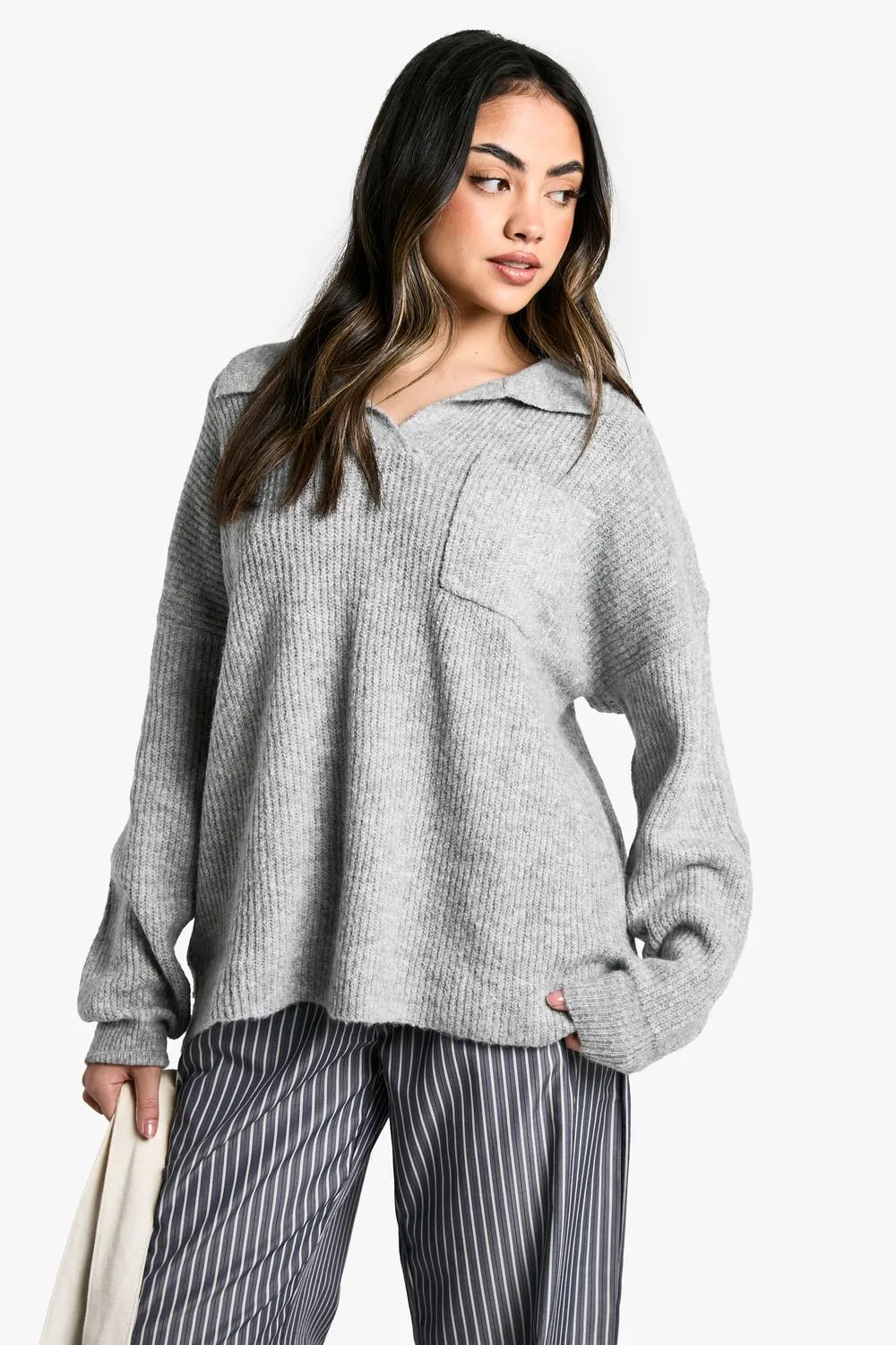 Polo Collar Jumper by boohoo