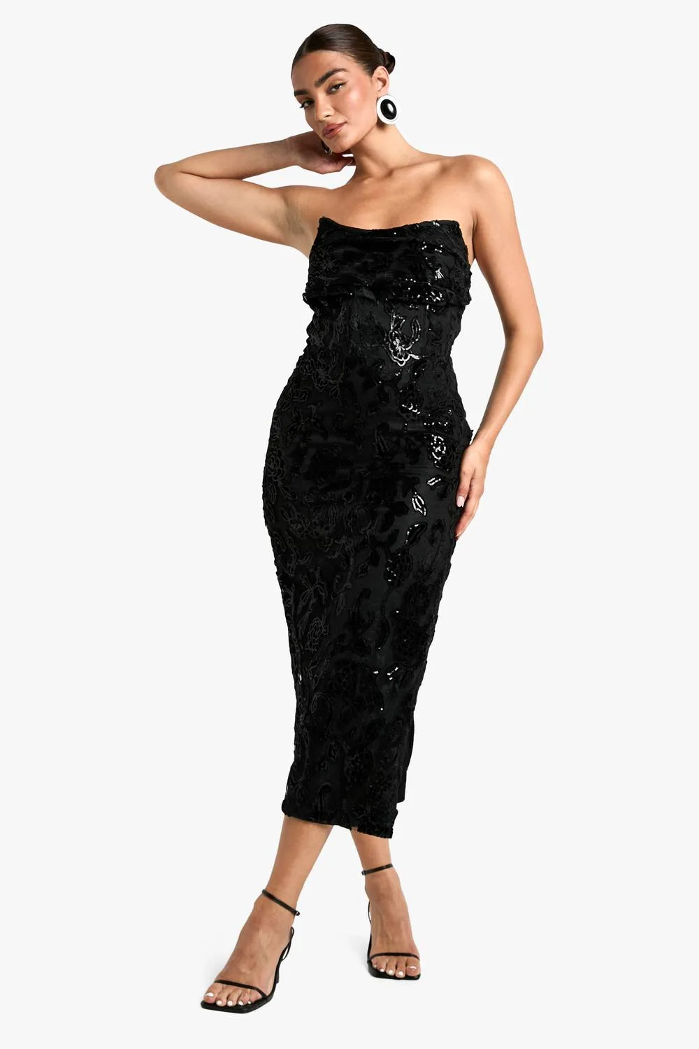 Structured Corset Lace Demask Midaxi Dress by boohoo